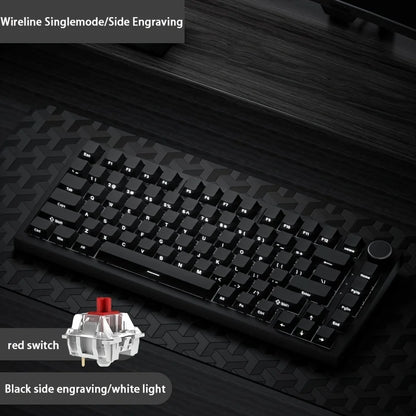 AK820 Wired Full-Key Hot-Swap Keyboard Removable USB Port White/Ice Blue Backlight Premium Sense Colorway