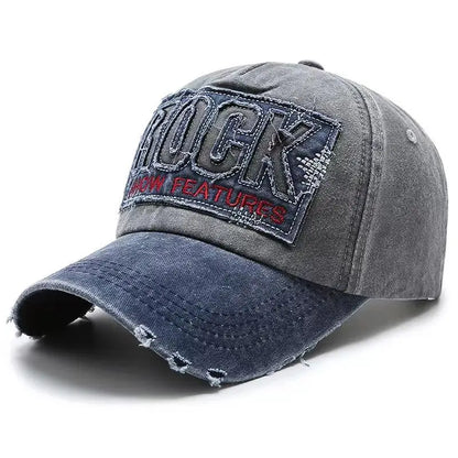 Wysokiej jakości bawełniana czapka baseballowa z haftowanym napisem ROCK dla mężczyzn i kobiet, snapback, sportowa czapka przeciwsłoneczna outdoor
