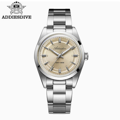 ADDIESDIVE – Reloj analógico de lujo para hombre, movimiento de cuarzo VH31, cristal abombado, resistencia al agua de 10 bares, revestimiento luminiscente BGW9, caja de acero – Modelo personalizable AD2515