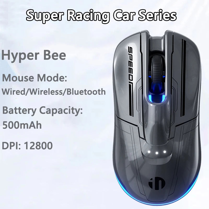 INPHIC Super Racing Car Series Wireless Bluetooth Gaming Mouse 500mA Battery Level Display Light Effect Customization