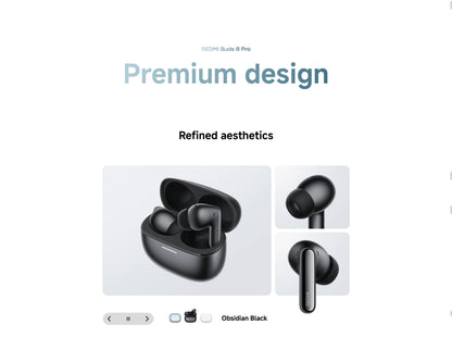 Xiaomi Redmi Buds 8 Pro TWS Earphones 3MIC AI 55dB Active Noise Cancellation Bluetooth 5.4 35 Hours Battery Mi Earbuds Headset