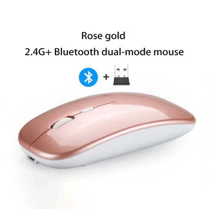 Rechargeable Wireless Mouse Bluetooth 2.4GHz Dual Modes Ergonomics DPI Readjustable Silence USB Portable Mouse for PC Laptop