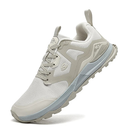 HOBIBEAR Unisex Hiking Sneakers Lace-Up Walking Shoes Outdoor Travel Artificial Leather Sneakers