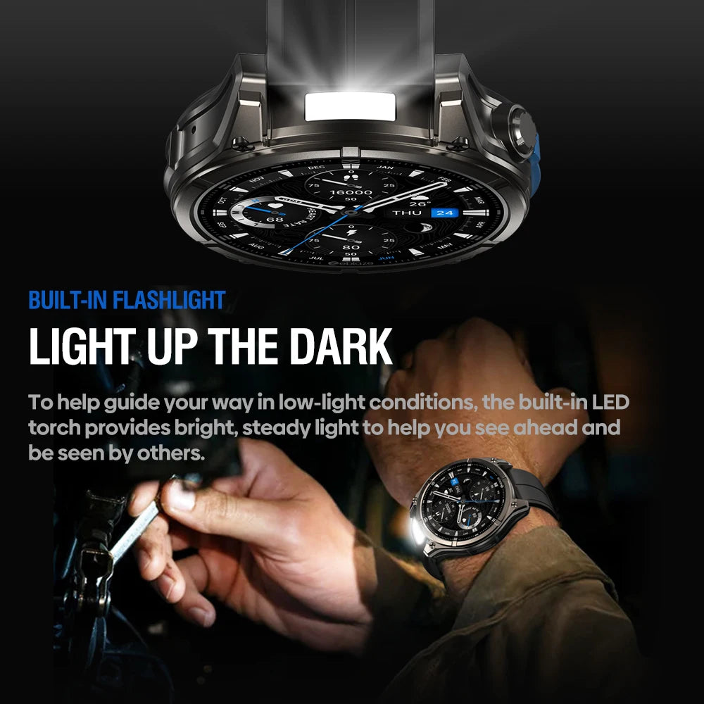 New Zeblaze VIBE 8 AMOLED Display Built-in Flashlight Smartwatch Sapphire Lens Make/Receive Calls HR/BP Monitoring Smart Watch