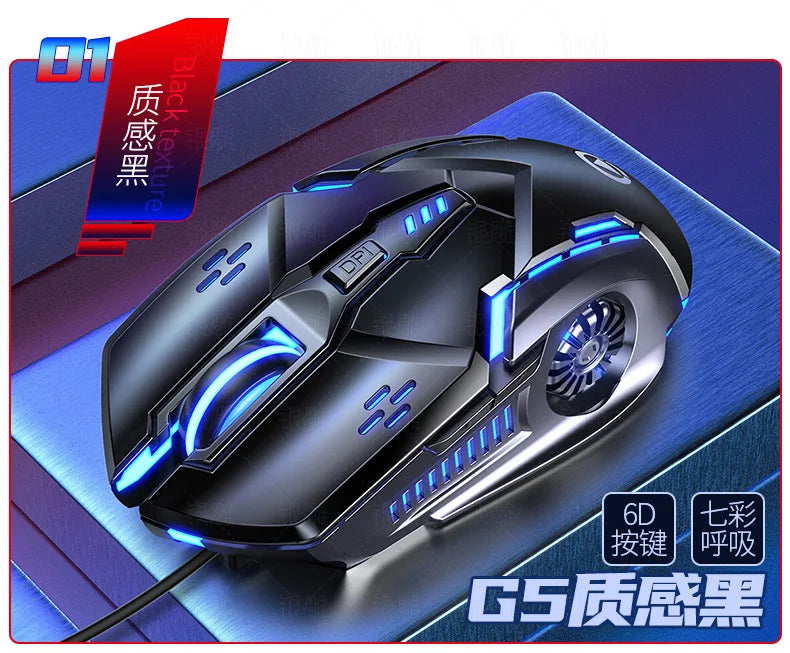 Laser Mouse for PC Gamer Gaming Mouse Ergonomic Mice with LED Backlit USB Mice for Computer Gamer Girl Mouse for Laptop