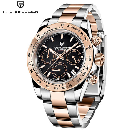 Reloj cronógrafo para hombre PAGANI DESIGN: reloj de pulsera de cuarzo de lujo, luminiscente y resistente al agua.