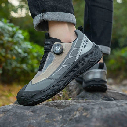 Men's Lightweight Casual Shoes Outdoor Running Shoes in Black Grey Khaki Sizes 39-48 PU Material with Canvas