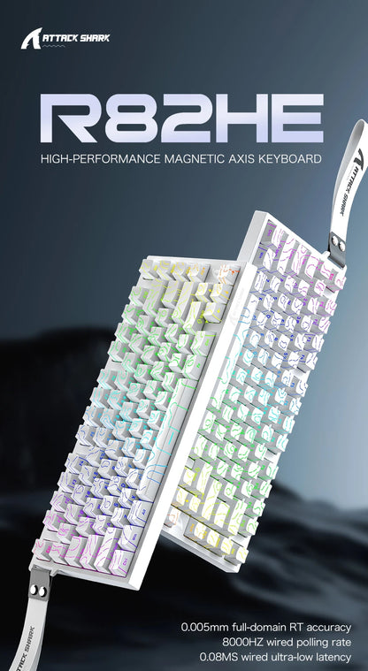 Attack Shark R82HE Wired RGB Magnetic Switch Keyboard, 256K Scan Sampling Rate, Accuracy 8K Return Rate