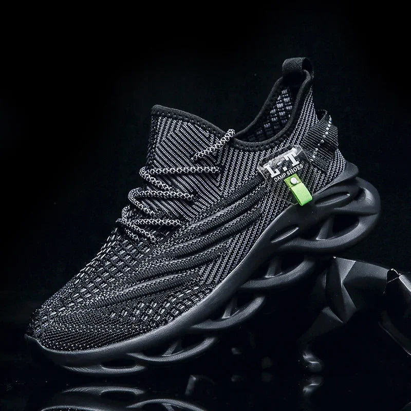 YRZL Herren-Sportschuhe zum Laufen, schwarze Jogging-Schuhe, lässige Outdoor-Sneaker aus atmungsaktivem Mesh, Damen, leicht, stoßdämpfend, schwarze Tennisschuhe