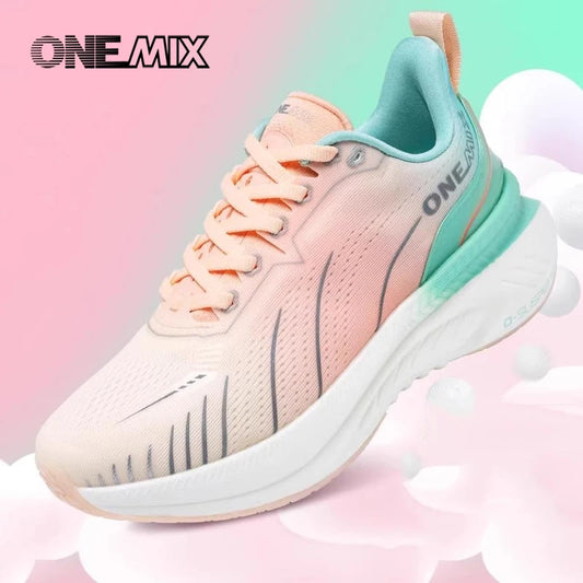 ONEMIX Women Sneakers Black Breathable Running Shoes for Woman 2024 Designer Free Shipping Pink Fashion Damping Sports Shoes