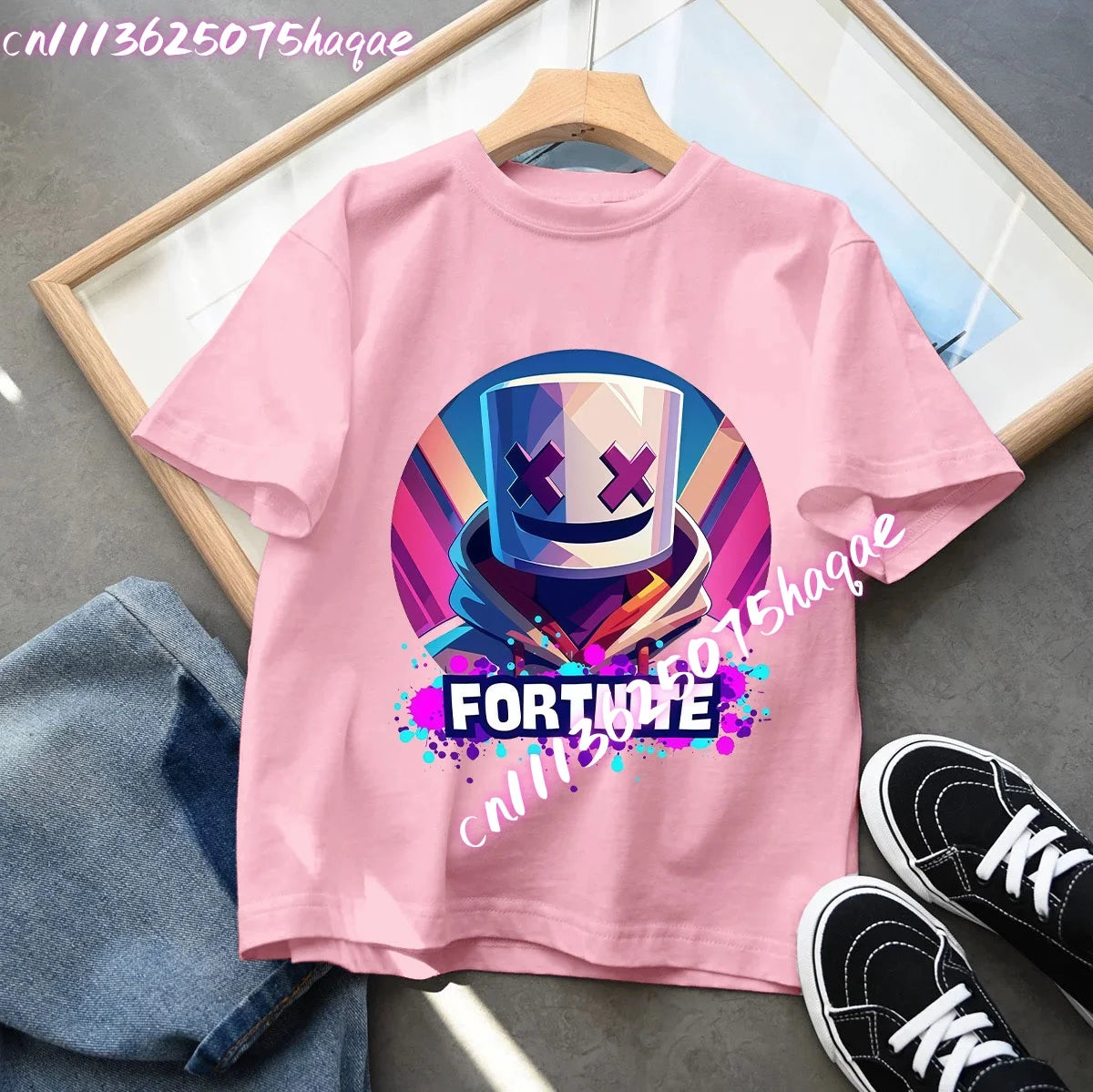 Série Fortnite – letní dětské tričko s krátkým rukávem pro chlapce a dívky, kreslený potisk, herní top, vtipný dárek k narozeninám