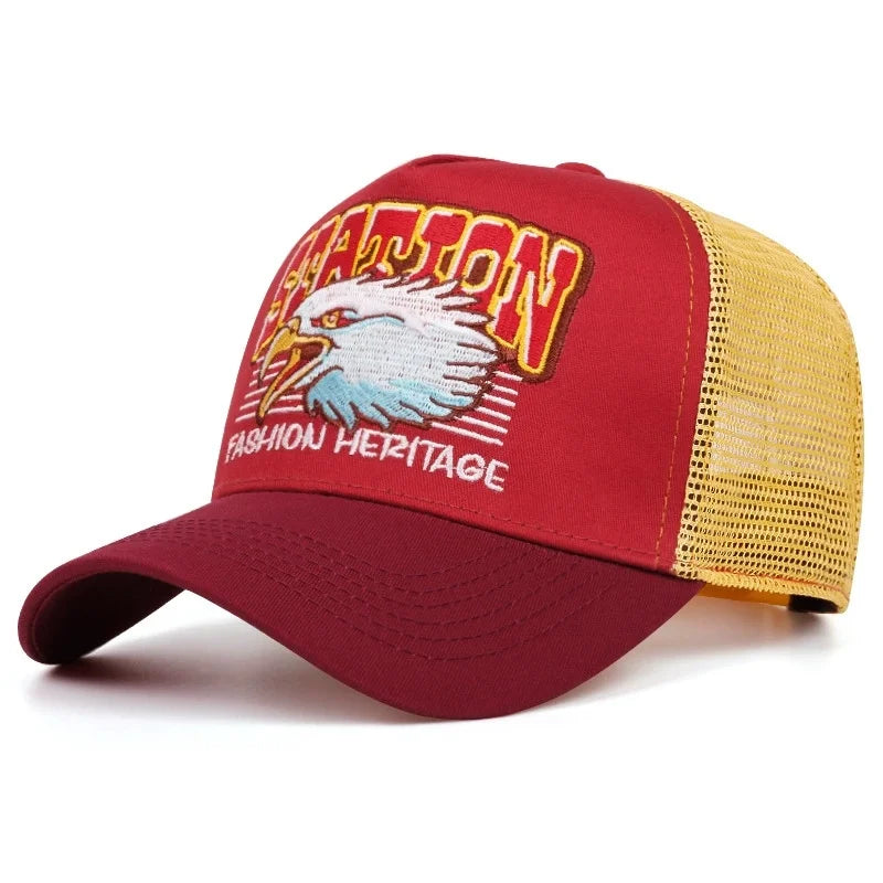 Hot Sale Unisex Baseball Cap Classic STATION Letter Pattern Mesh Cap Men And Women Breathable Streetwear Summer Trucker Hat