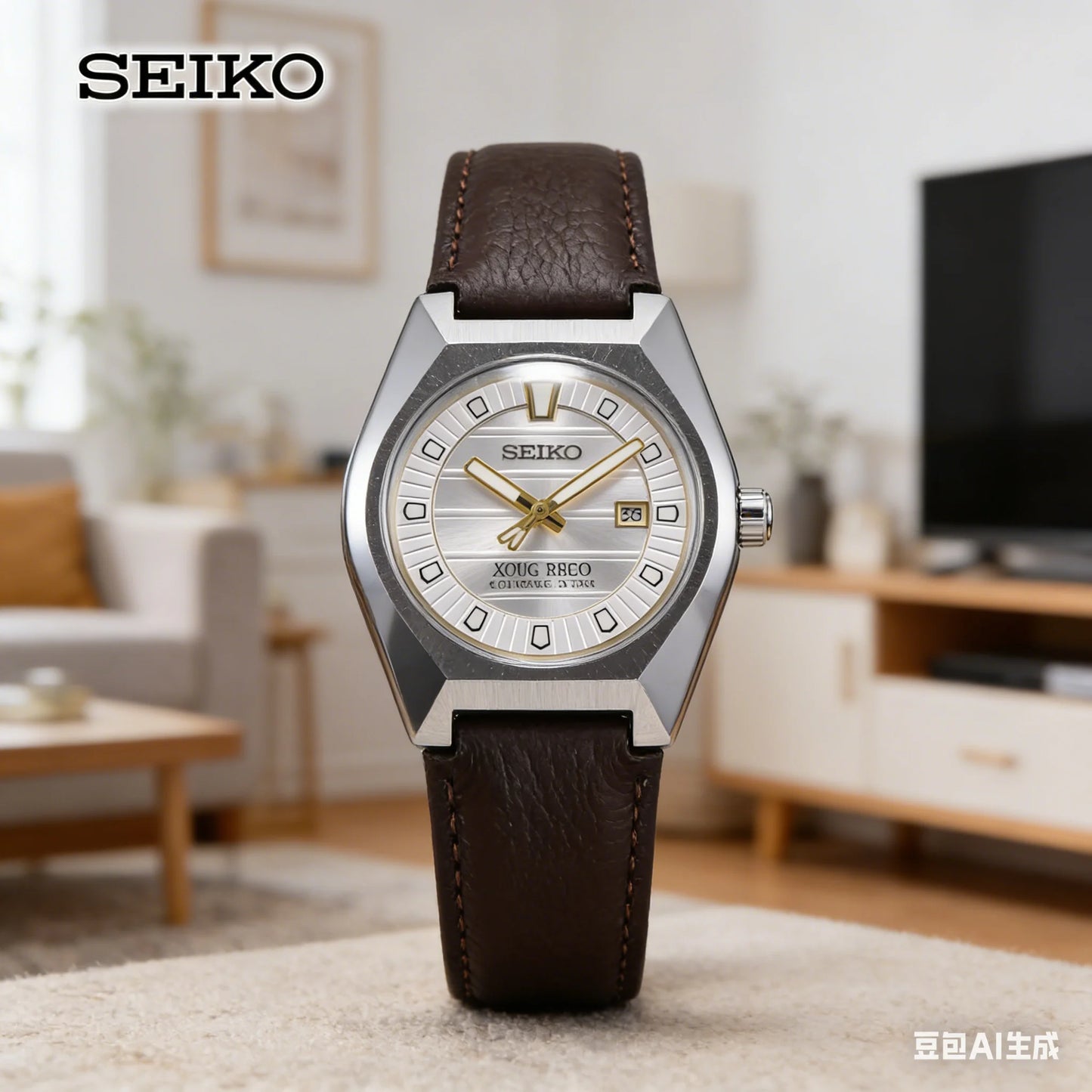 Seiko Men's and Women's Automatic Mechanical Watch Fashion High Quality Leather Strap Calendar Waterproof Couple's Watch