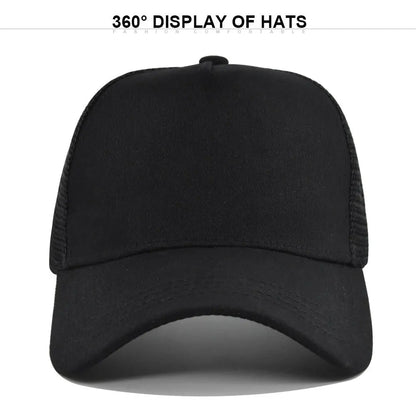 Customized Logo Hard Top 5 Panels Mesh Baseball Cap For Men Women Advertising Cap Breathable Sun Hat Solid Color Visor Gorra
