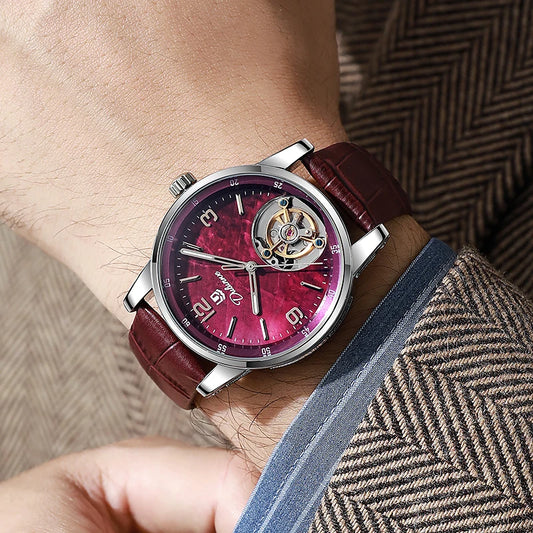 Montre Tourbillon Homme Mode Sport Automatique Mécanique Étanche Montre-bracelet de luxe de marque haut de gamme