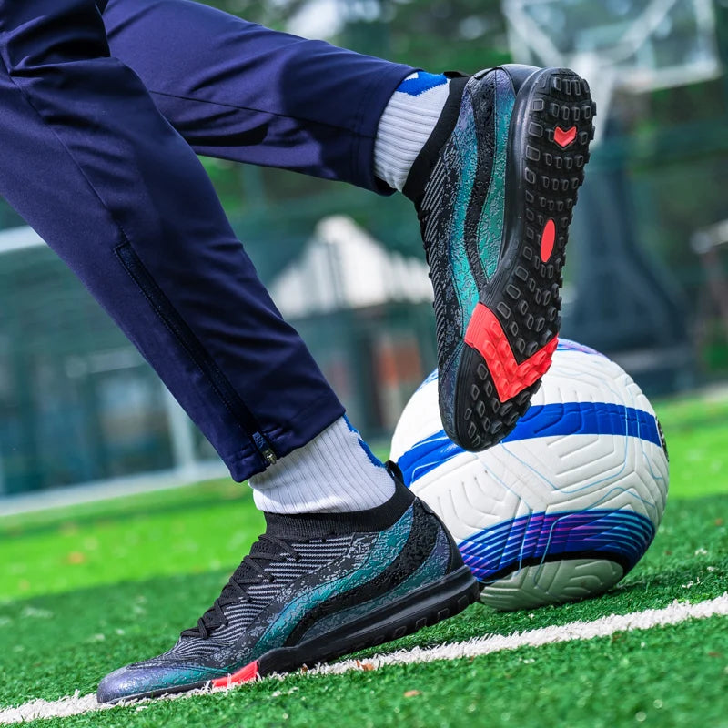 Chaussures de football pour hommes, respirantes, pour l'entraînement, livraison directe, crampons de sport pour matchs, chaussures de football FG/TF, ultra-légères, à crampons longs