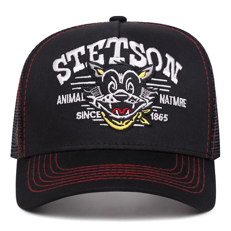 2025 Cartoon New Baseball Hat STETSON Cartoon Cat Truck Hat Street Hip Hop Hat Daily Leisure Sports Sunshade Breathable Mesh Hat
