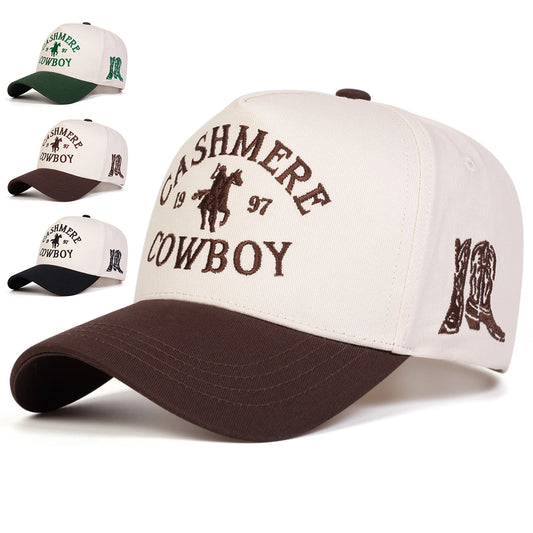 Unisex COWBOY Letter Embroidery Baseball Caps Spring and Autumn Outdoor Adjustable Casual Hats Sunscreen Hat Sports Cap