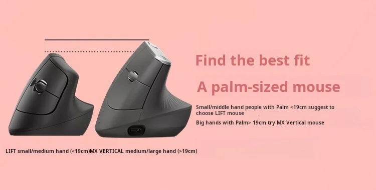 Logitech Lift Ergonomic Bluetooth Wireless Mouse Vertical Mouse Small Mouse Business Office 3 Devices Switch In Seconds