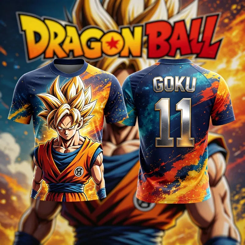 T-shirt fitness rétro Dragon Ball estate 2026 da uomo oversize con stampa 3D, maniche corte, unisex per la famiglia, maglietta sportiva per bambini