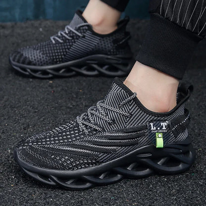YRZL Herren-Sportschuhe zum Laufen, schwarze Jogging-Schuhe, lässige Outdoor-Sneaker aus atmungsaktivem Mesh, Damen, leicht, stoßdämpfend, schwarze Tennisschuhe