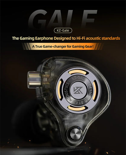 Pre-order KZ Gale In-Ear Super-Linear Driver Hifi IEM Earphone for Game with Detachable Silver-Plated Recessed 2-Pin Cable