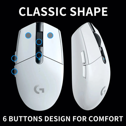 Logitech G305 wireless mouse, 12000 DPI, HERO sensor, 9-month battery life, sensitive hotkeys, suitable for casual gamers.