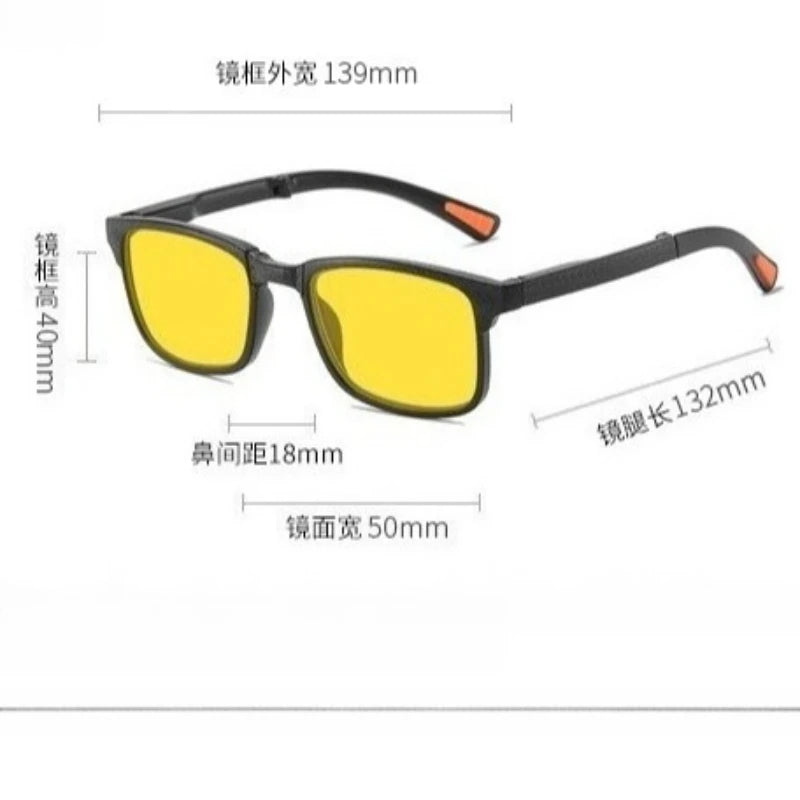 Óculos de sol retro quadrados para mulher com visão noturna, anti-luz azul, UV400; óculos para homem para jogos de computador, anti-radiação, com lentes vermelhas e laranja para dormir