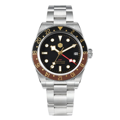 San Martin 39mm NH34 GMT Men Luxury Watch Bidirectional Aluminum Bezel Automatic Mechanical Sapphire 100M Waterproof  SN0109