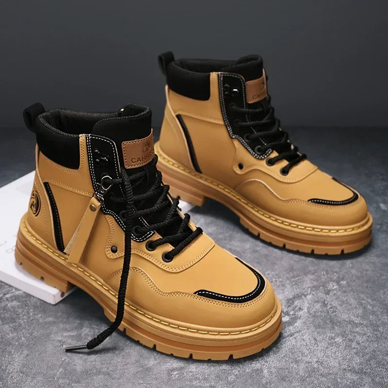 Hommes bottes 2025 chaussures décontractées hiver plate-forme en cuir concepteur de luxe Chelsea Cowboy travail en plein air sécurité cheville baskets