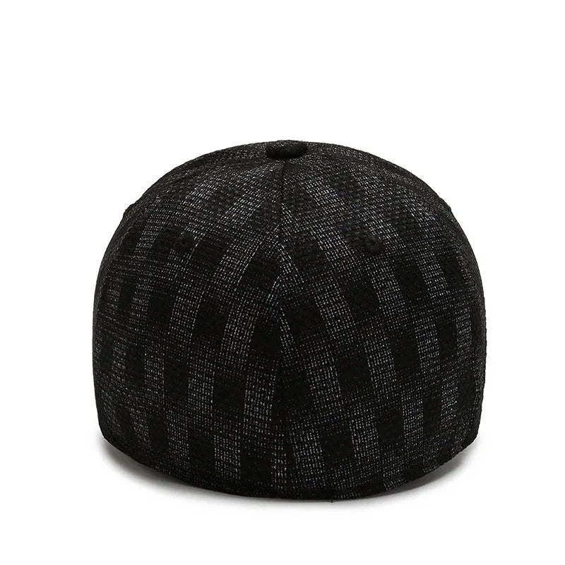 Cappellini elasticizzati da uomo e donna, aderenti, chiusi, flessibili, in stile hip-hop, con visiera, da baseball in stile New York, snapback, a quadri, a tinta unita, Era