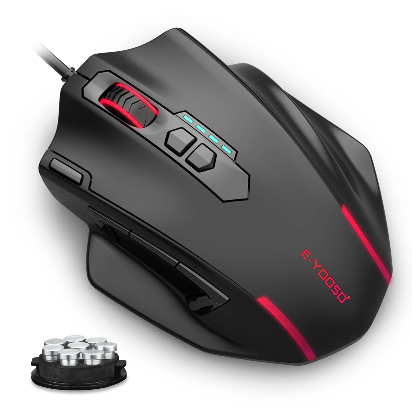 E-YOOSO X-41 Pro USB Wired Gaming Mouse RGB Backlit 12400 DPI 11Buttons Programmable Ergonomic Mice for Work Computer PC Laptop