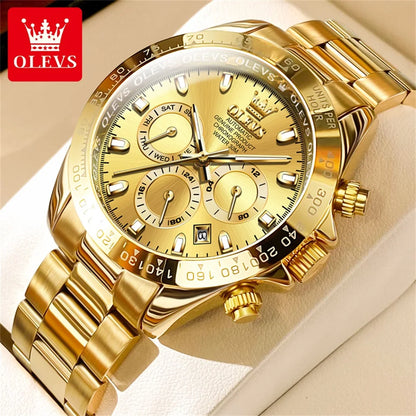 OLEVS 6638 Original Brand Classic Man Watch Luxury Automatic Mechanical Wrist Watches for Men Chronograph Waterproof Men's Watch