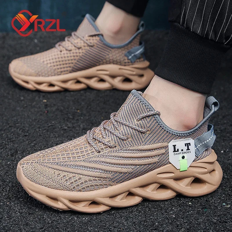 YRZL Herren-Sportschuhe zum Laufen, schwarze Jogging-Schuhe, lässige Outdoor-Sneaker aus atmungsaktivem Mesh, Damen, leicht, stoßdämpfend, schwarze Tennisschuhe
