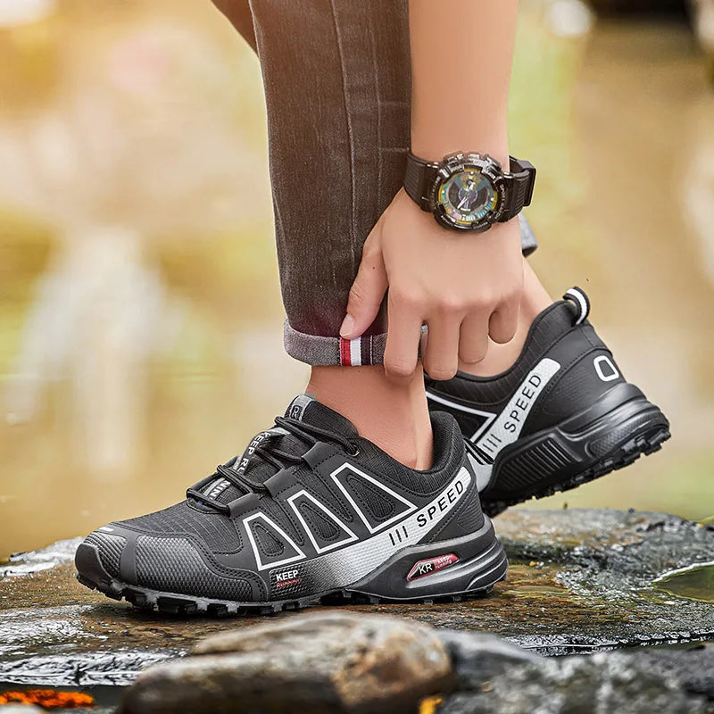 Zapatillas de senderismo para hombre, de exterior, con suela de goma antideslizante, tácticas de entrenamiento, ligeras y cómodas para senderismo, viajes y deporte