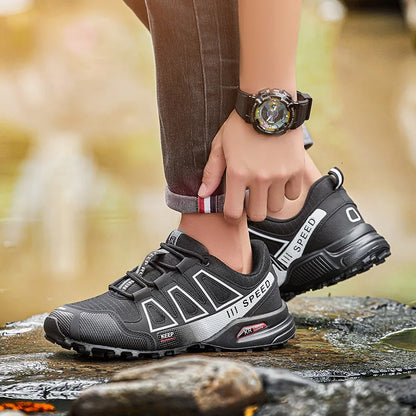 Zapatillas de senderismo para hombre, de exterior, con suela de goma antideslizante, tácticas de entrenamiento, ligeras y cómodas para senderismo, viajes y deporte