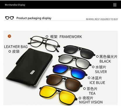 2026 Mirror Magnetic Attraction Polarized Sunglasses 2 Iin 1 Clip Cycling Glasses Dazzling Men Double-Barreled Glasses Women