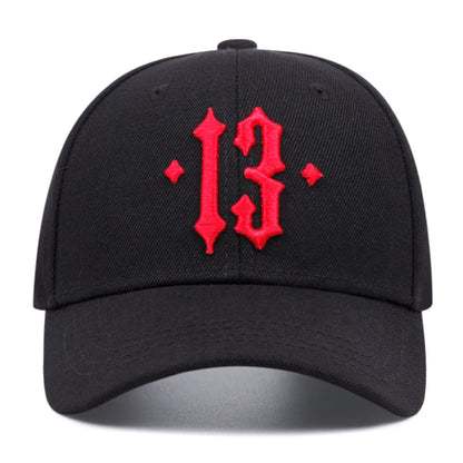 New No.13 Embroidered Baseball Hat Simple Men's Fashion Hip Hop Hat Casual Decorative Hat Women's Outdoor Sports Sunscreen Hat