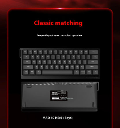 Madlions Mad 60He Magnetic Switch Mechanical Keyboard MAD68 Wired Keyboard Mad60he Custom MAD68he E-sports Gamer Keyboard Gifts