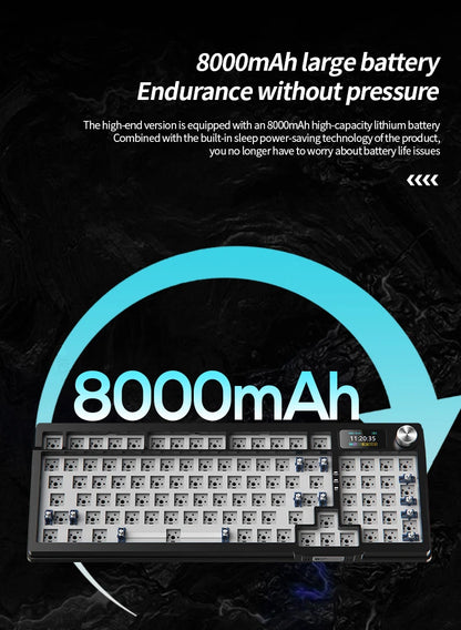 YINDIAOY95 Three Mode Mechanical Keyboard Hot Swap RGB Gaming Keyboard DIY Kit with Customize Display