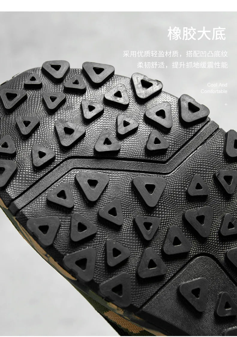Men's camouflage breathable sports shoes are comfortable and non slip soft soled shoes suitable for men's outdoor activities