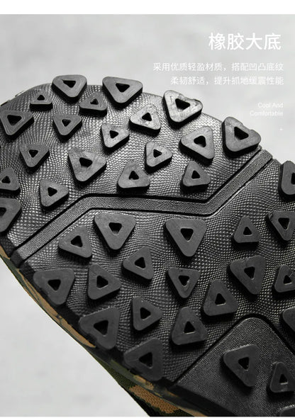 Men's camouflage breathable sports shoes are comfortable and non slip soft soled shoes suitable for men's outdoor activities