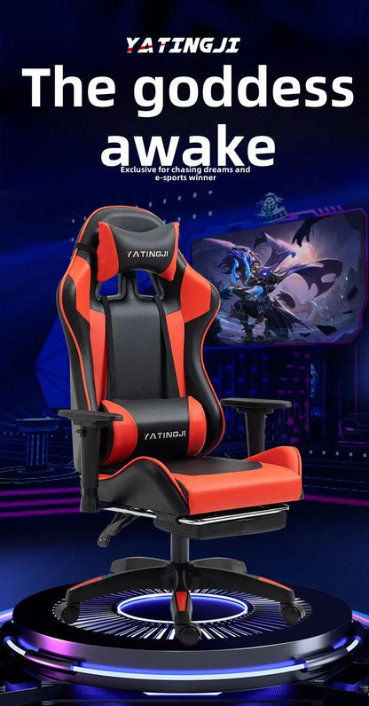 Gaming Gaming Chair Ergonomic Comfortable Leather Gaming Chair Reclining Lifting High Back Rotating Racing Gaming Chair