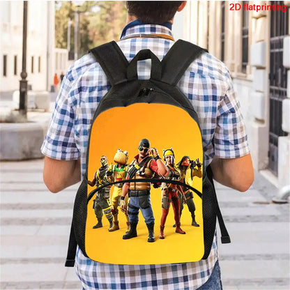 FORTNITE 3Pcs Lightweight Backpack With Front Pocket,Crossbody Bag&Pencil Case For Age 5-9 Boys Girls,Free 3D Printed Keychain.