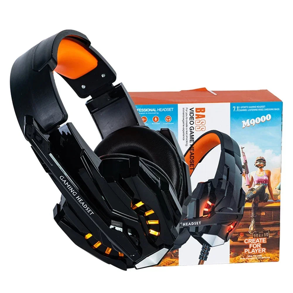 Creative Wired Gaming Headset with Microphone – LED Light Bass Stereo Gaming Headphones for PC, PS4, PS5, Xbox – High Quality Gaming Headset