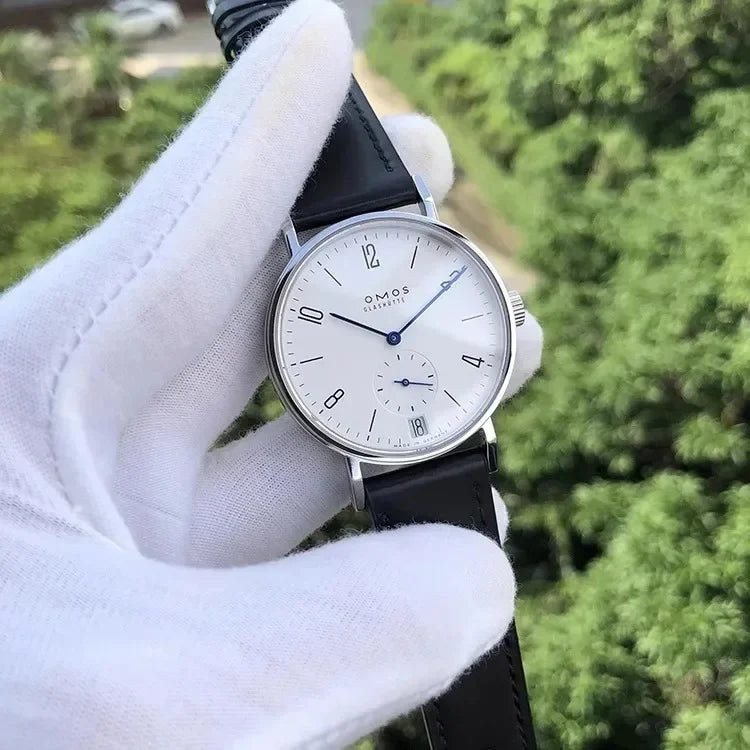 Men's 38mm automatic mechanical watch, compatible with Sea-Gull ST1731 movement, featuring a calendar, water resistance, and a t
