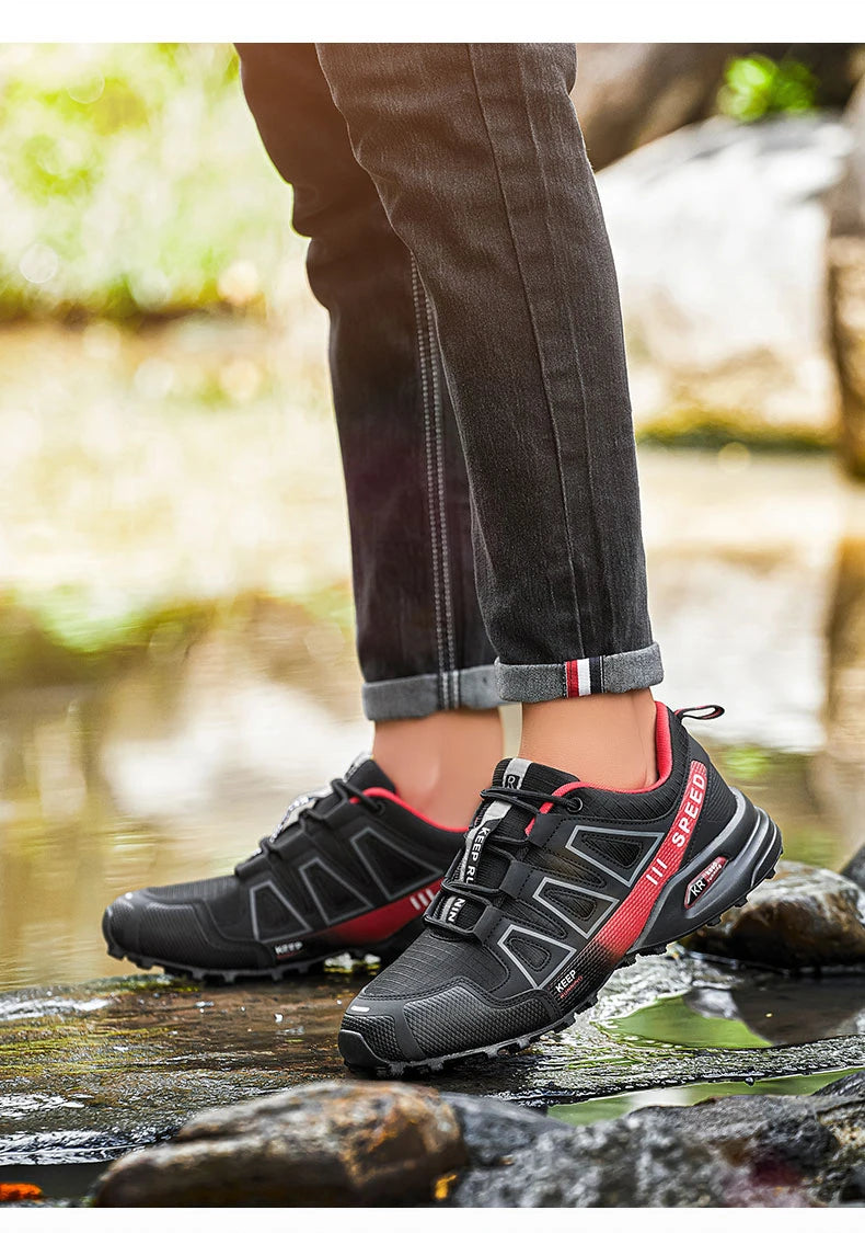 Zapatillas de senderismo para hombre, de exterior, con suela de goma antideslizante, tácticas de entrenamiento, ligeras y cómodas para senderismo, viajes y deporte