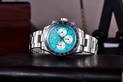 Montres pour hommes Rolls Timi Panda – Chronographe à quartz, modèle de luxe, verre saphir avec traitement antireflet, étanche, style sportif