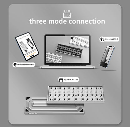 Chosfox GEONIX48 Rev.2 Low Profile Keyboard Single/Three Mode Portable Mechanical Keyboard Kit For LOW MX Switch Support QMK/VIA