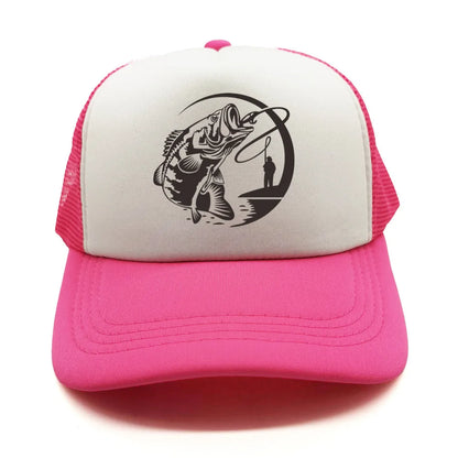 Fishing Skeleton Trucker Cap Summer Men Cool Fisherman Fishing Hat Baseball Cap Unisex Outdoor Mesh Net Caps MZ-238